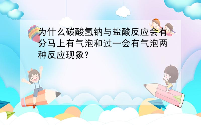 为什么碳酸氢钠与盐酸反应会有分马上有气泡和过一会有气泡两种反应现象?