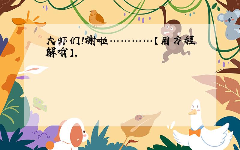 大虾们!谢啦…………【用方程解哦】,