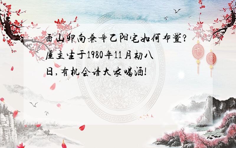 酉山卯向兼辛乙阳宅如何布置?屋主生于1980年11月初八日,有机会请大家喝酒!