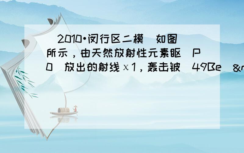 （2010•闵行区二模）如图所示，由天然放射性元素钋（P0）放出的射线χ1，轰击铍（49Be） 时会产生粒子流