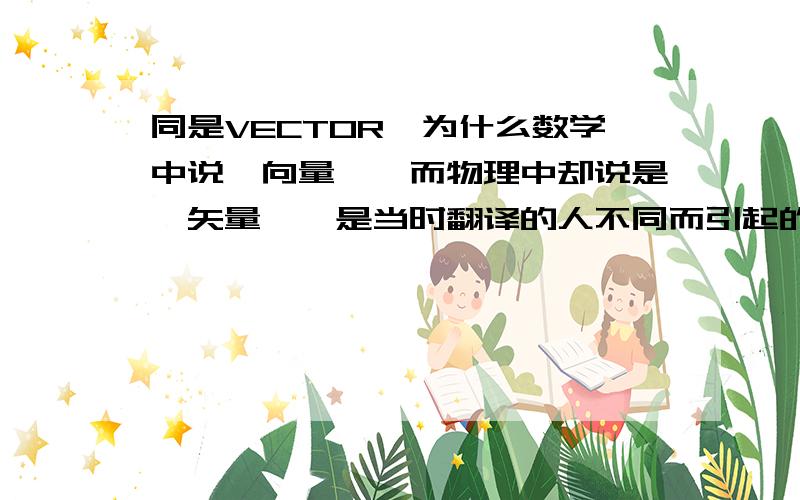 同是VECTOR,为什么数学中说