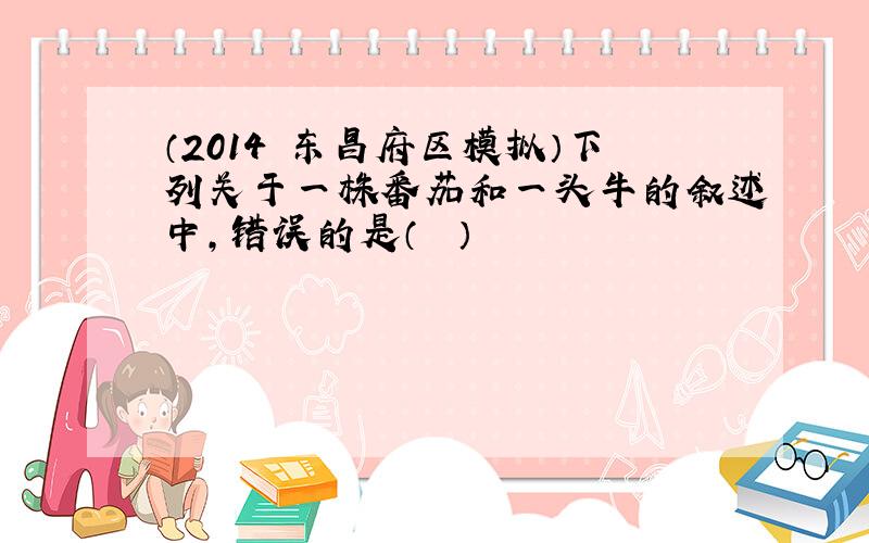 （2014•东昌府区模拟）下列关于一株番茄和一头牛的叙述中，错误的是（　　）