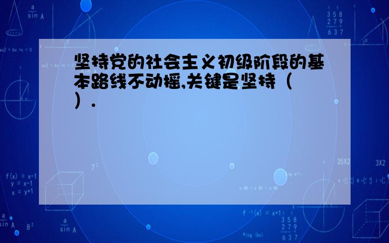 坚持党的社会主义初级阶段的基本路线不动摇,关键是坚持（ ）.