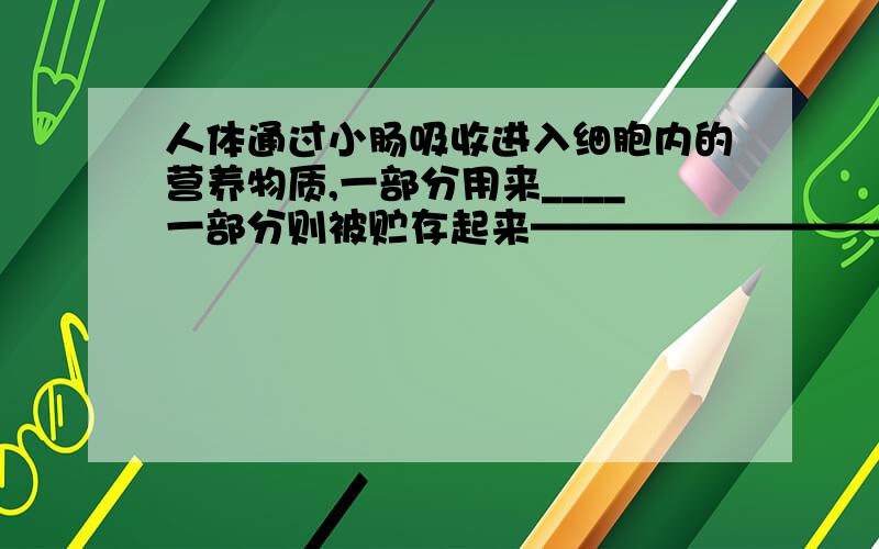 人体通过小肠吸收进入细胞内的营养物质,一部分用来____一部分则被贮存起来————————————被贮存的营养物质分解,