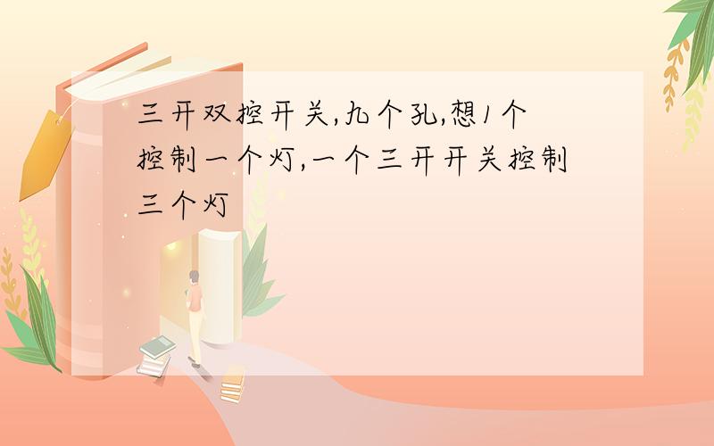 三开双控开关,九个孔,想1个控制一个灯,一个三开开关控制三个灯