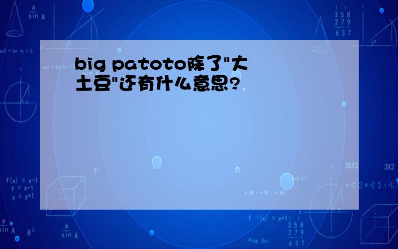 big patoto除了