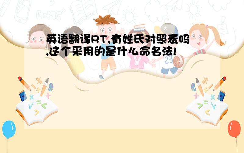 英语翻译RT,有姓氏对照表吗,这个采用的是什么命名法!