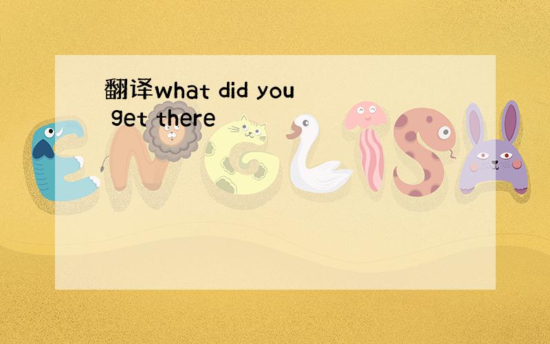 翻译what did you get there