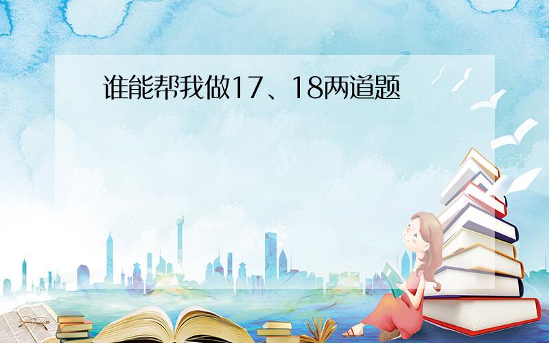 谁能帮我做17、18两道题