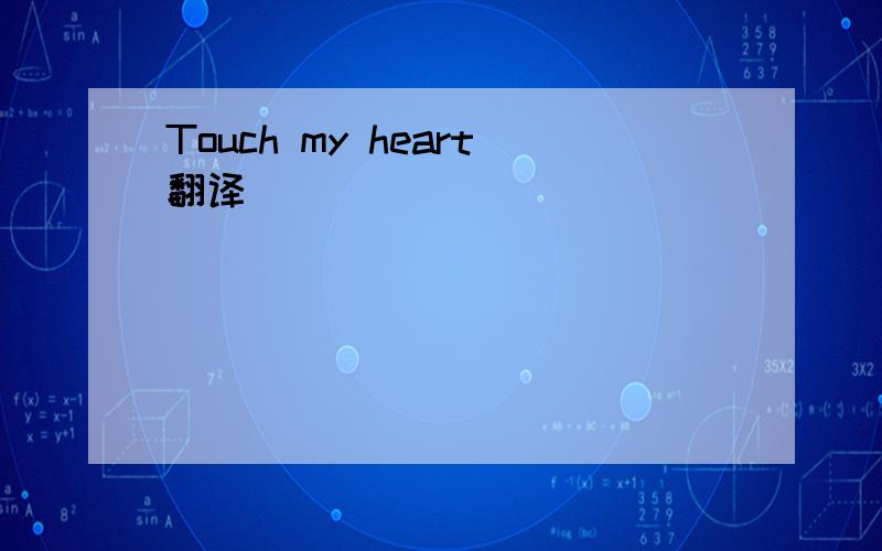 Touch my heart翻译