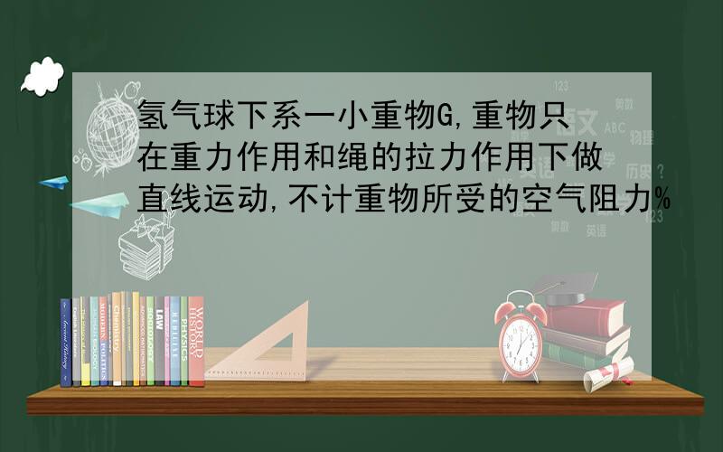 氢气球下系一小重物G,重物只在重力作用和绳的拉力作用下做直线运动,不计重物所受的空气阻力%