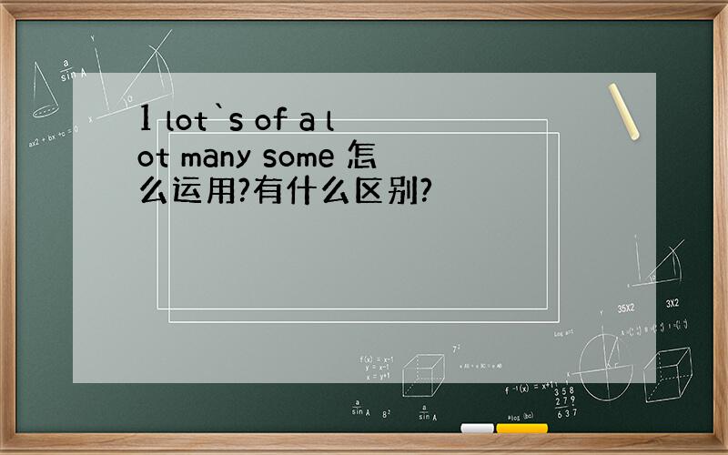 1 lot`s of a lot many some 怎么运用?有什么区别?