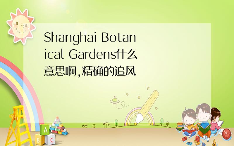 Shanghai Botanical Gardens什么意思啊,精确的追风