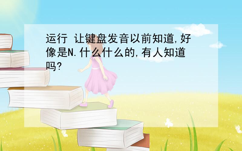 运行 让键盘发音以前知道,好像是N.什么什么的,有人知道吗?