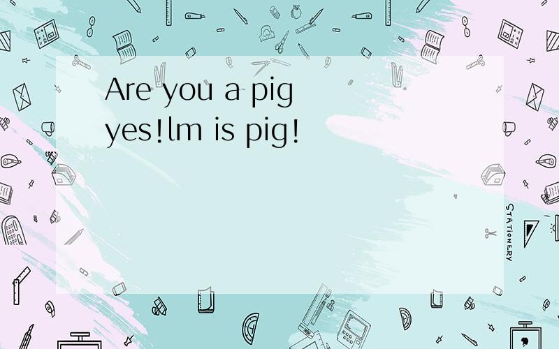 Are you a pig yes!lm is pig!