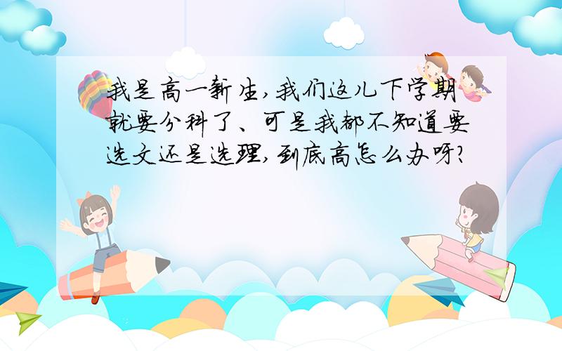 我是高一新生,我们这儿下学期就要分科了、可是我都不知道要选文还是选理,到底高怎么办呀?