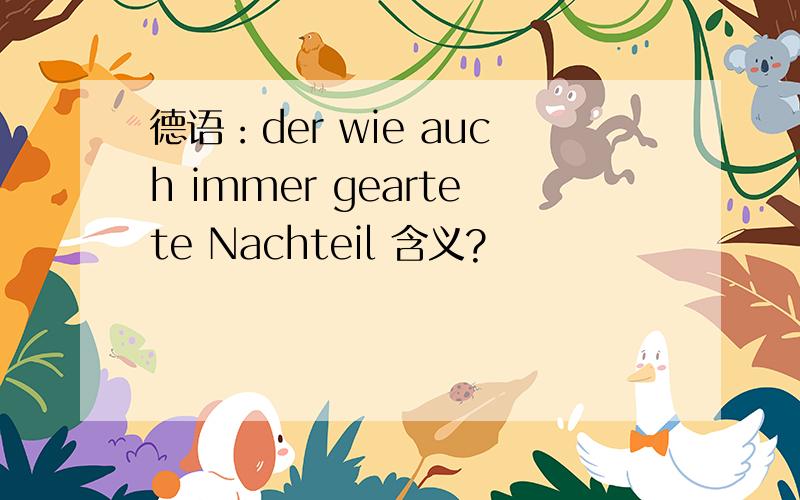 德语：der wie auch immer geartete Nachteil 含义?