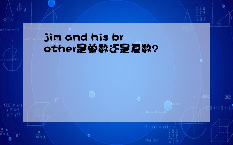 jim and his brother是单数还是复数?