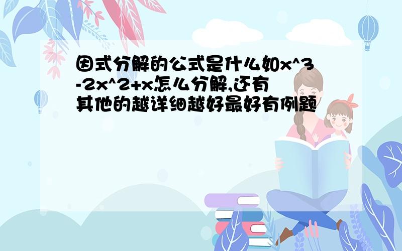 因式分解的公式是什么如x^3-2x^2+x怎么分解,还有其他的越详细越好最好有例题