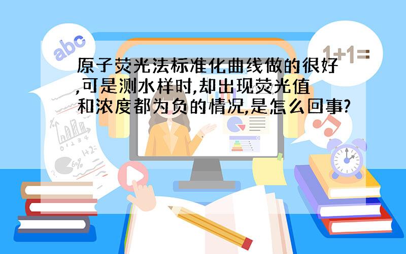 原子荧光法标准化曲线做的很好,可是测水样时,却出现荧光值和浓度都为负的情况,是怎么回事?