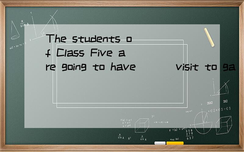 The students of Class Five are going to have ( ) visit to ga