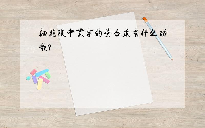 细胞膜中贯穿的蛋白质有什么功能?