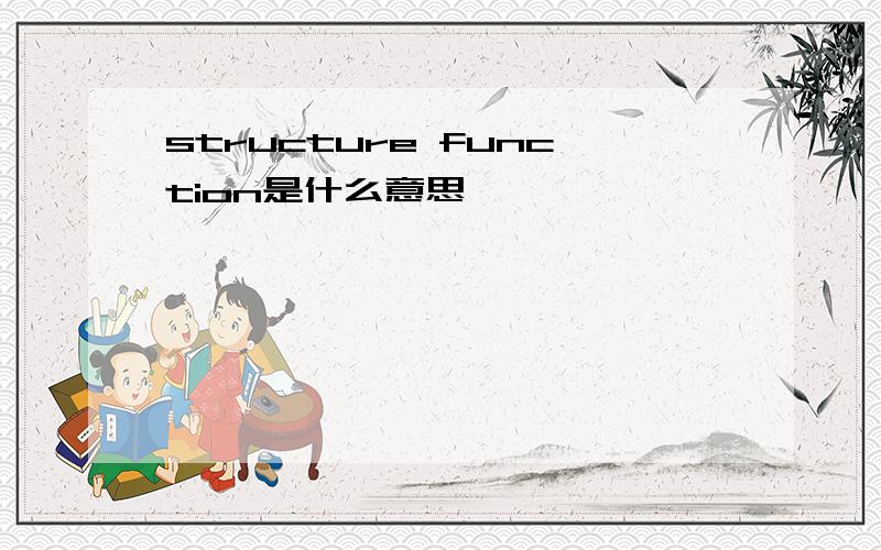 structure function是什么意思