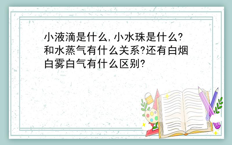 小液滴是什么,小水珠是什么?和水蒸气有什么关系?还有白烟白雾白气有什么区别?