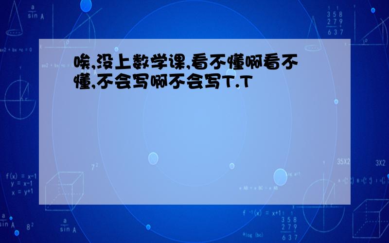 唉,没上数学课,看不懂啊看不懂,不会写啊不会写T.T