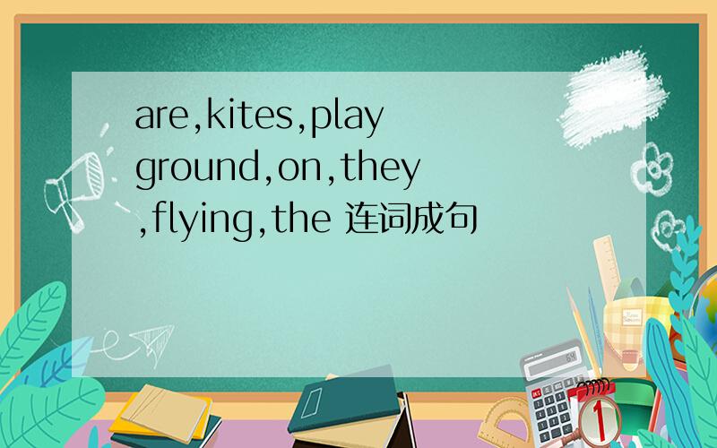 are,kites,playground,on,they,flying,the 连词成句