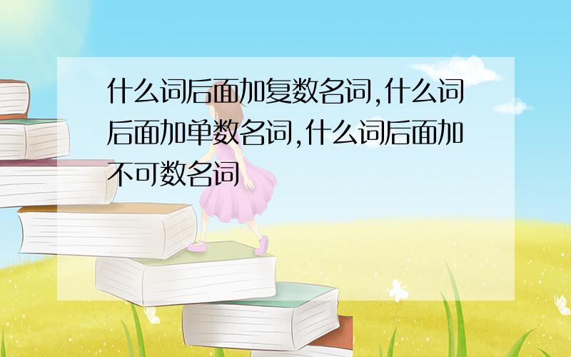 什么词后面加复数名词,什么词后面加单数名词,什么词后面加不可数名词