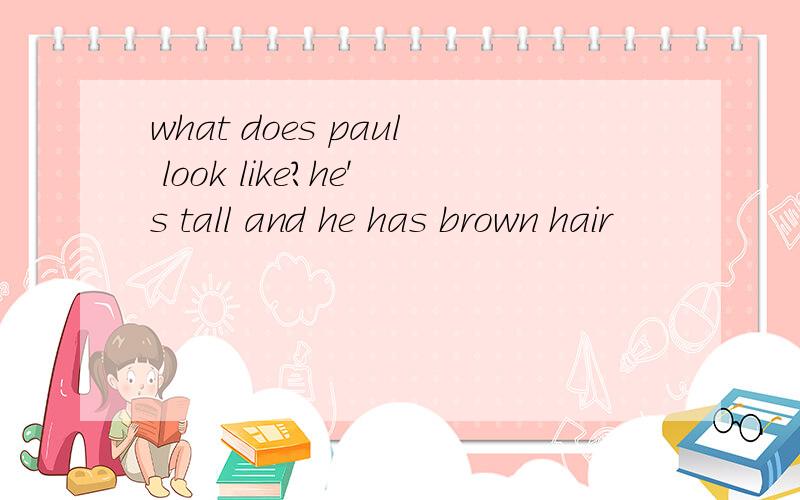 what does paul look like?he's tall and he has brown hair