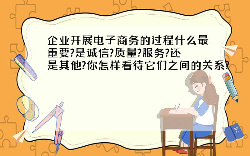 企业开展电子商务的过程什么最重要?是诚信?质量?服务?还是其他?你怎样看待它们之间的关系?