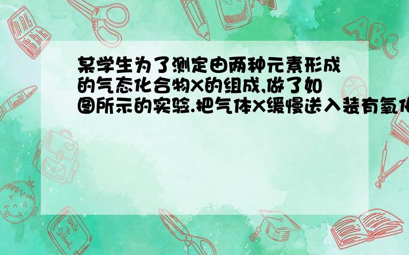 某学生为了测定由两种元素形成的气态化合物X的组成,做了如图所示的实验.把气体X缓慢送入装有氧化铜的B装