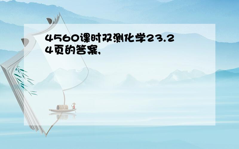 4560课时双测化学23.24页的答案,