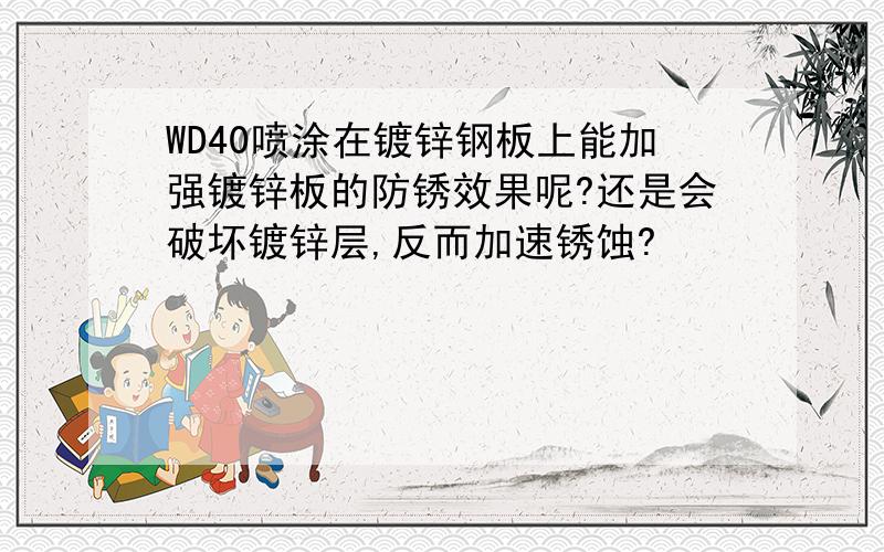 WD40喷涂在镀锌钢板上能加强镀锌板的防锈效果呢?还是会破坏镀锌层,反而加速锈蚀?