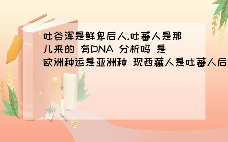 吐谷浑是鲜卑后人.吐蕃人是那儿来的 有DNA 分析吗 是欧洲种运是亚洲种 现西藏人是吐蕃人后裔?