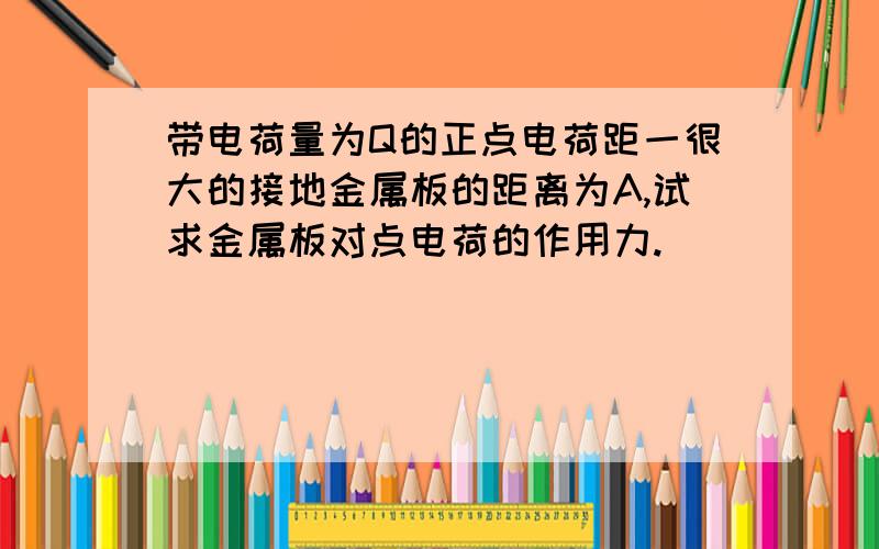 带电荷量为Q的正点电荷距一很大的接地金属板的距离为A,试求金属板对点电荷的作用力.