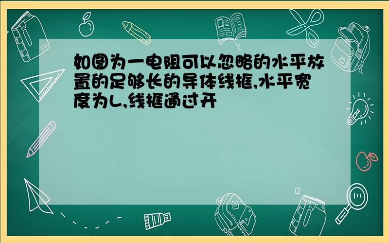 如图为一电阻可以忽略的水平放置的足够长的导体线框,水平宽度为L,线框通过开