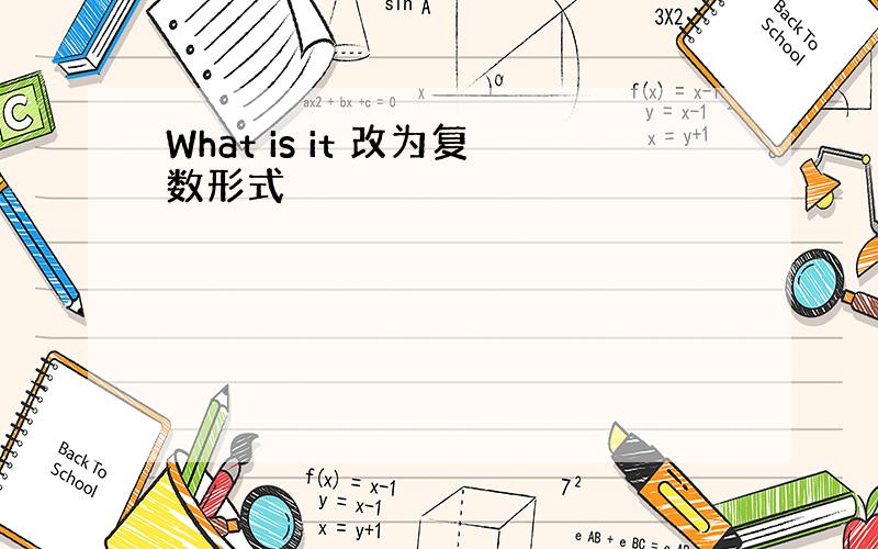 What is it 改为复数形式