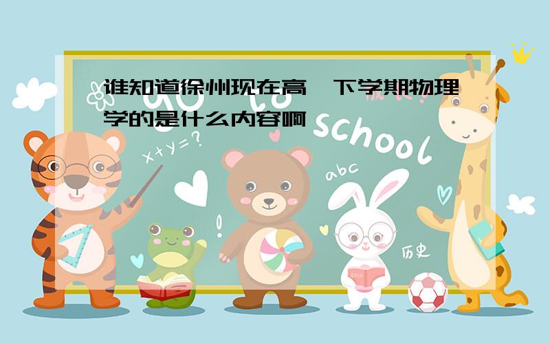 谁知道徐州现在高一下学期物理学的是什么内容啊