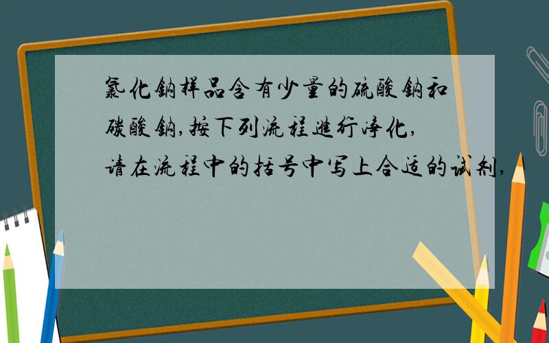 氯化钠样品含有少量的硫酸钠和碳酸钠,按下列流程进行净化,请在流程中的括号中写上合适的试剂,