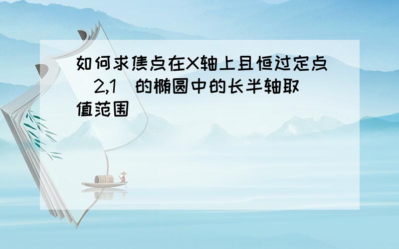 如何求焦点在X轴上且恒过定点(2,1)的椭圆中的长半轴取值范围