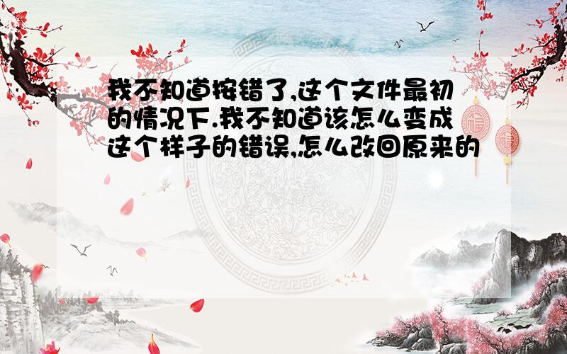 我不知道按错了,这个文件最初的情况下.我不知道该怎么变成这个样子的错误,怎么改回原来的