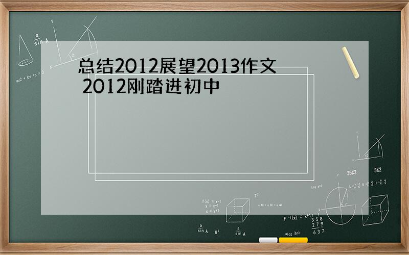 总结2012展望2013作文 2012刚踏进初中