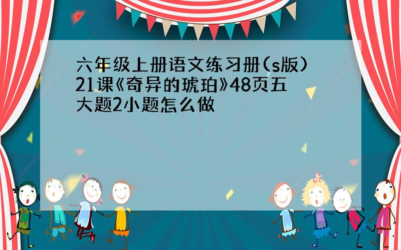 六年级上册语文练习册(s版)21课《奇异的琥珀》48页五大题2小题怎么做