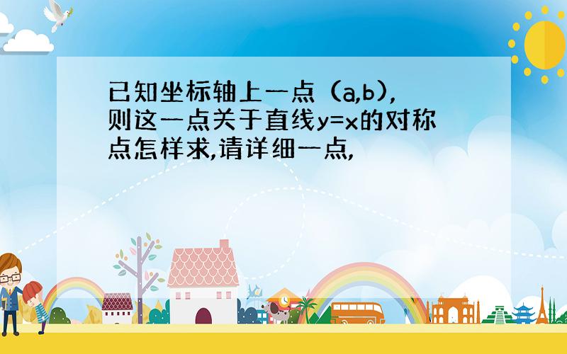 已知坐标轴上一点（a,b),则这一点关于直线y=x的对称点怎样求,请详细一点,