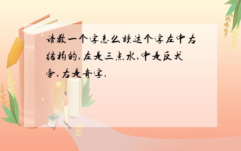 请教一个字怎么读这个字左中右结构的,左是三点水,中是反犬旁,右是奇字.