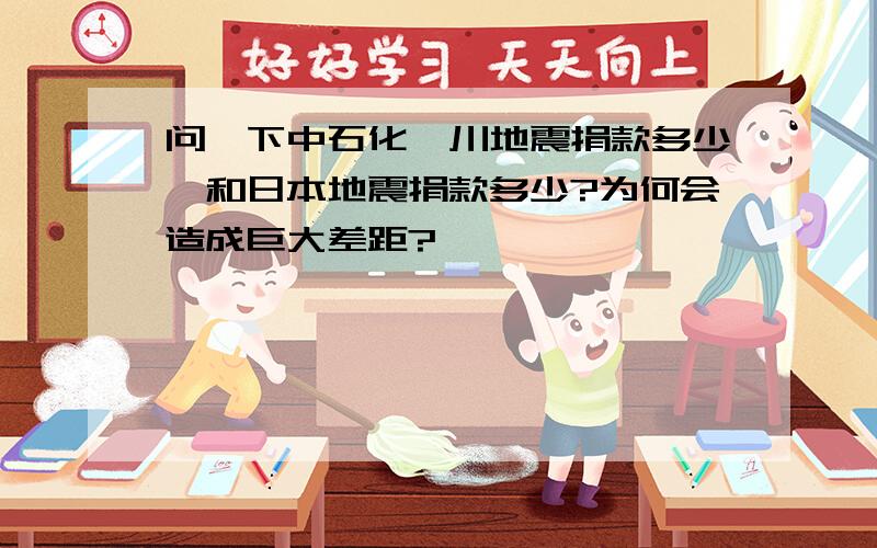 问一下中石化汶川地震捐款多少,和日本地震捐款多少?为何会造成巨大差距?