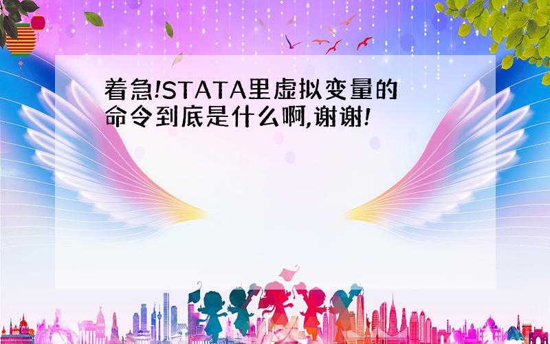 着急!STATA里虚拟变量的命令到底是什么啊,谢谢!